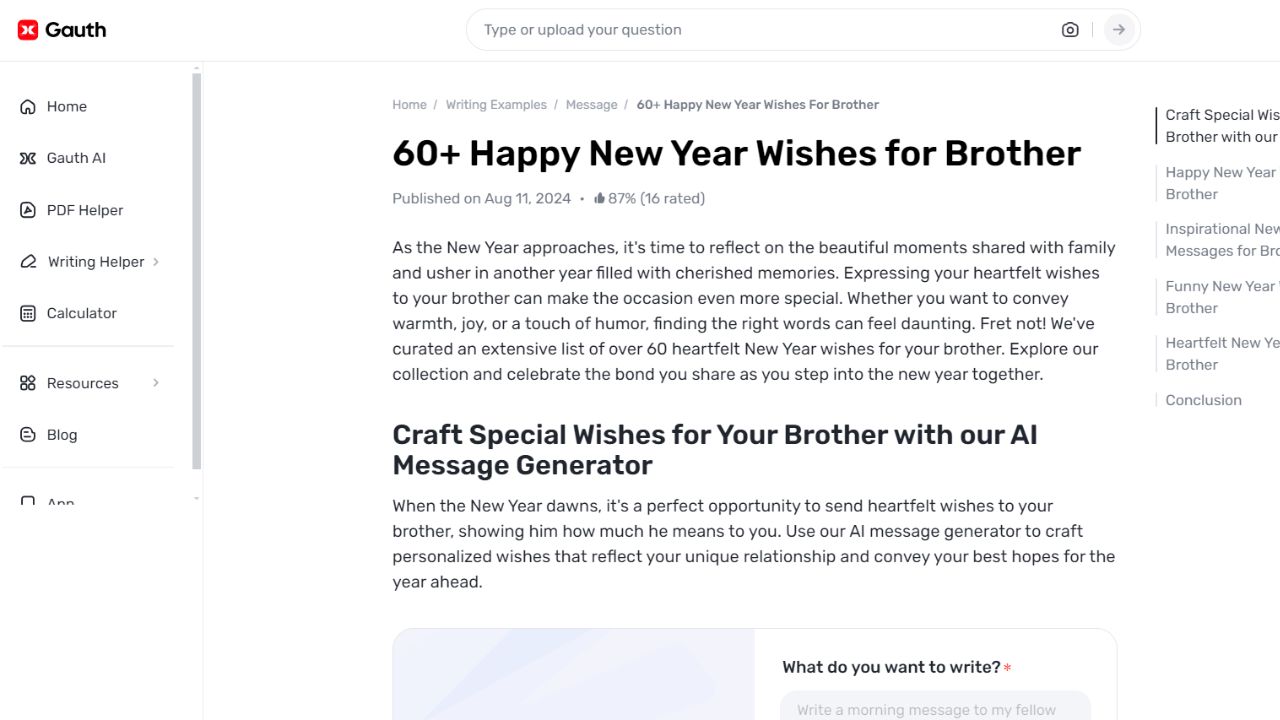 Celebrate the New Year: Personalize Your Wishes for Brother with Gauth